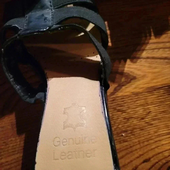 Dexter Black Strappy Slip In Wedge Heel Shoe size 6 - Picture 8 of 9